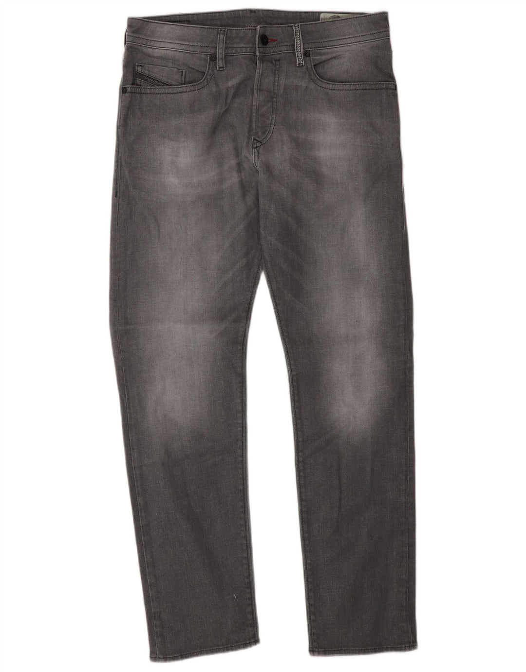 Diesel Herren Straight Jeans W30 L30 Graue Baumwolle
