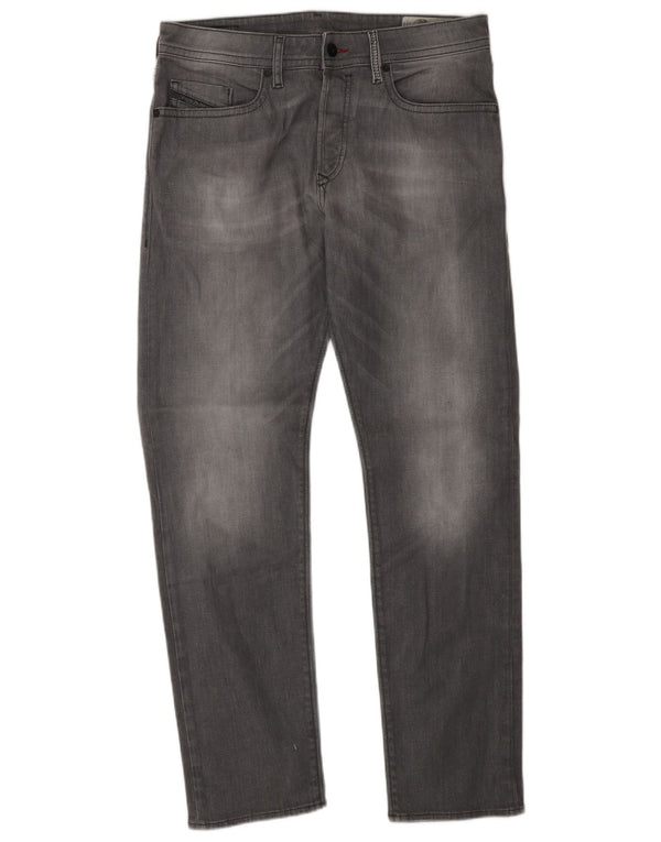 Diesel Herren Straight Jeans W30 L30 Graue Baumwolle