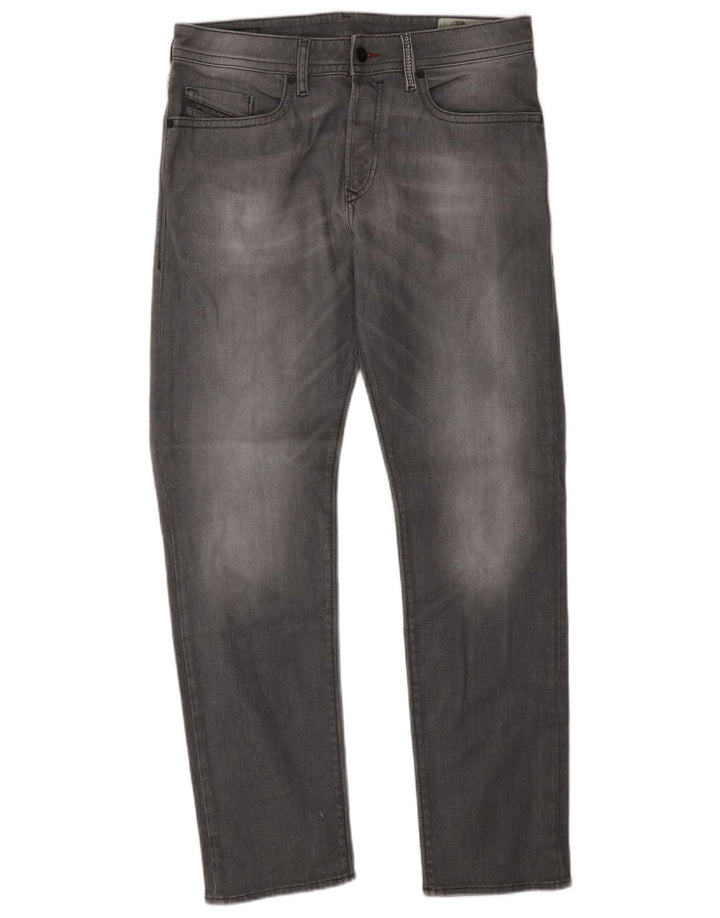Diesel Herren Straight Jeans W30 L30 Graue Baumwolle
