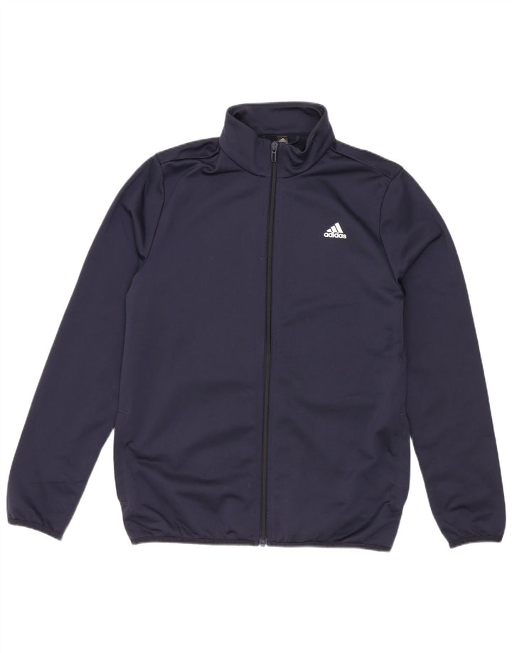 Adidas Jungen Grafik-Trainingsanzug-Top-Jacke, 13–14 Jahre, marineblaues Polyester