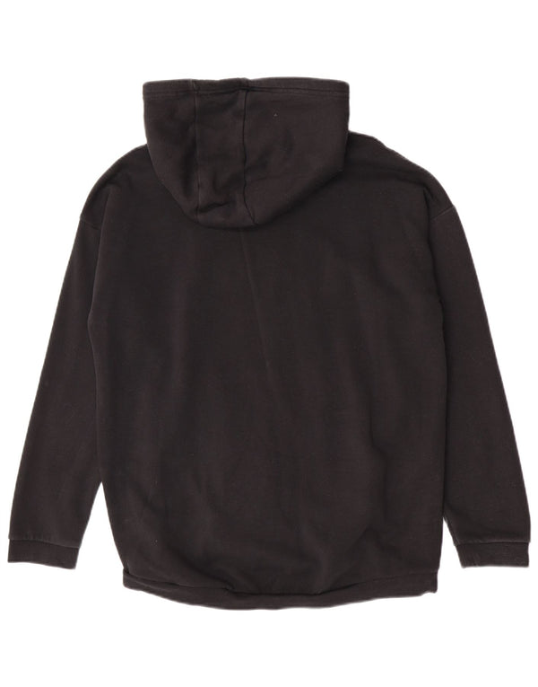 Adidas Womens Graphic Oversized Hoodie Pullover UK 12/14 Mittelschwarze Baumwolle