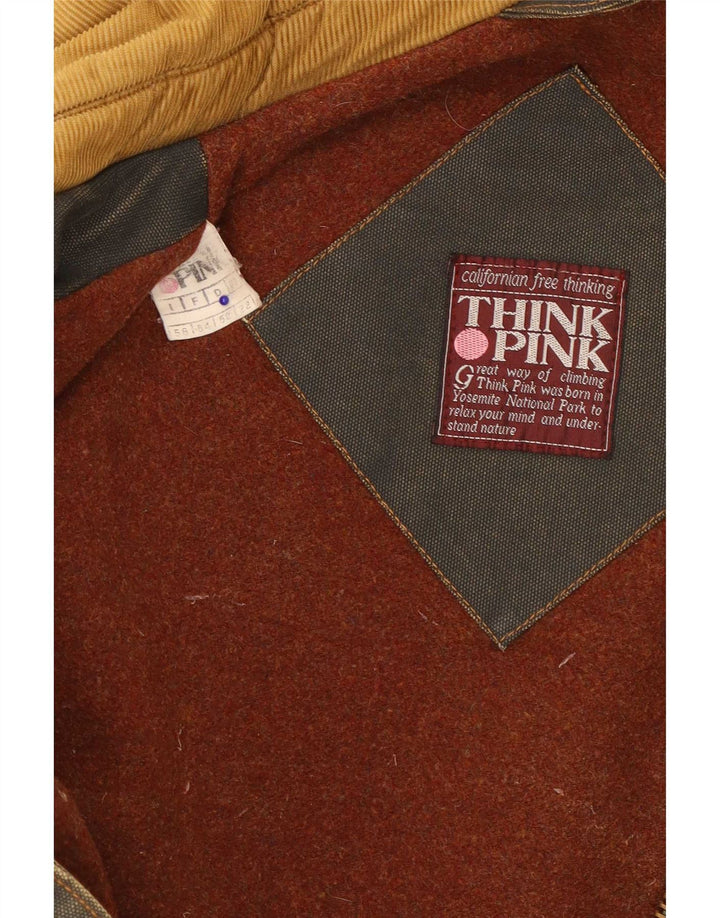 Think Pink Herren-Windbreaker-Mantel mit Kapuze IT 56 3XL Grau