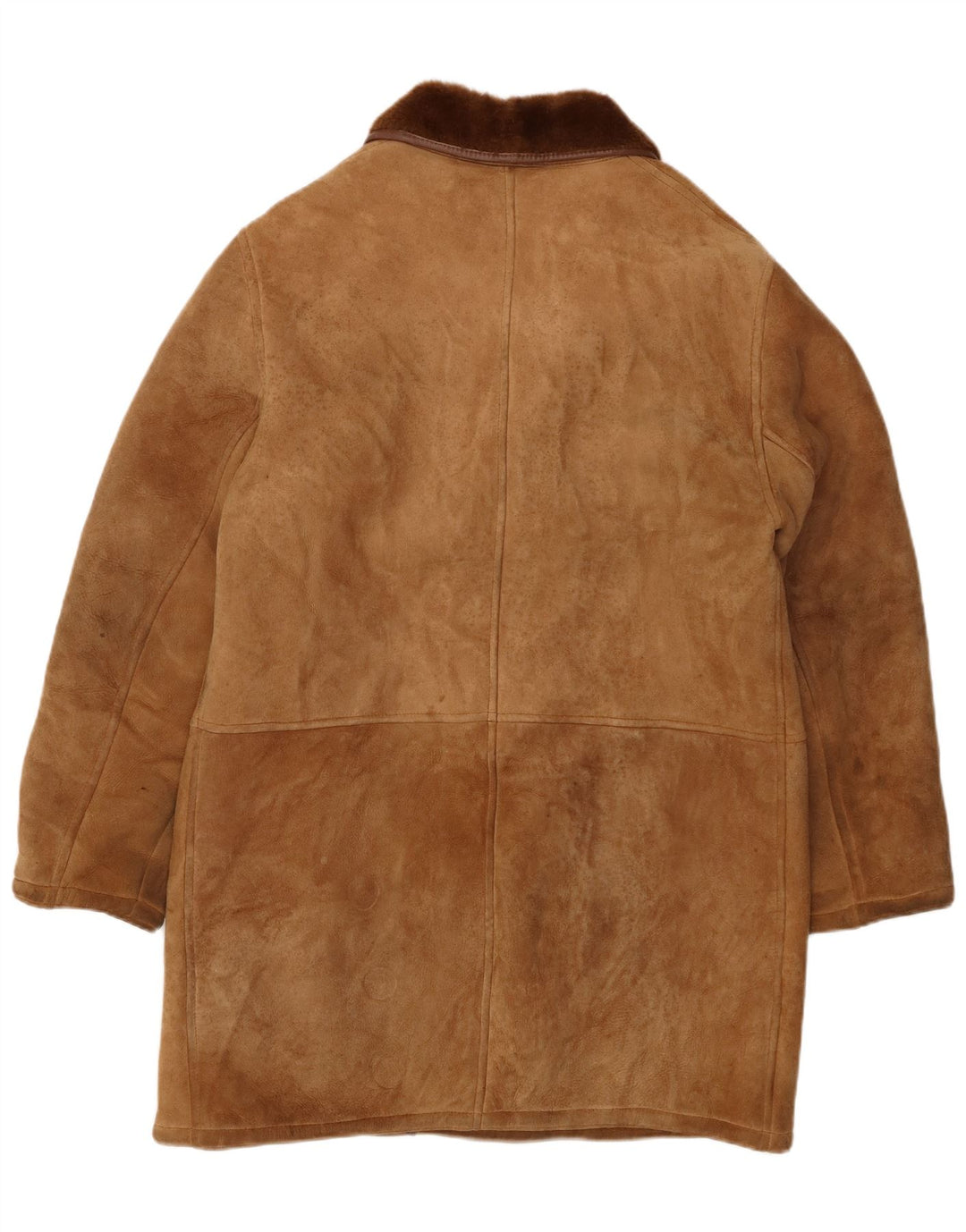 VINTAGE Zweireihige Herren-Lammfelljacke UK 36 Kleines braunes Lammfell