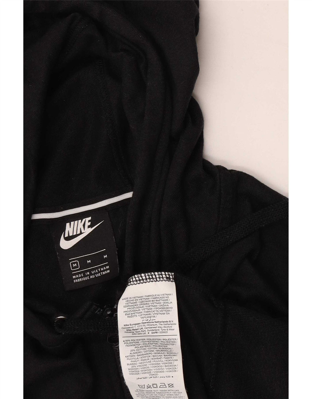 Nike Womens Crop Oversized Zip Hoodie Pullover UK 14 Mittelschwarzes Polyester