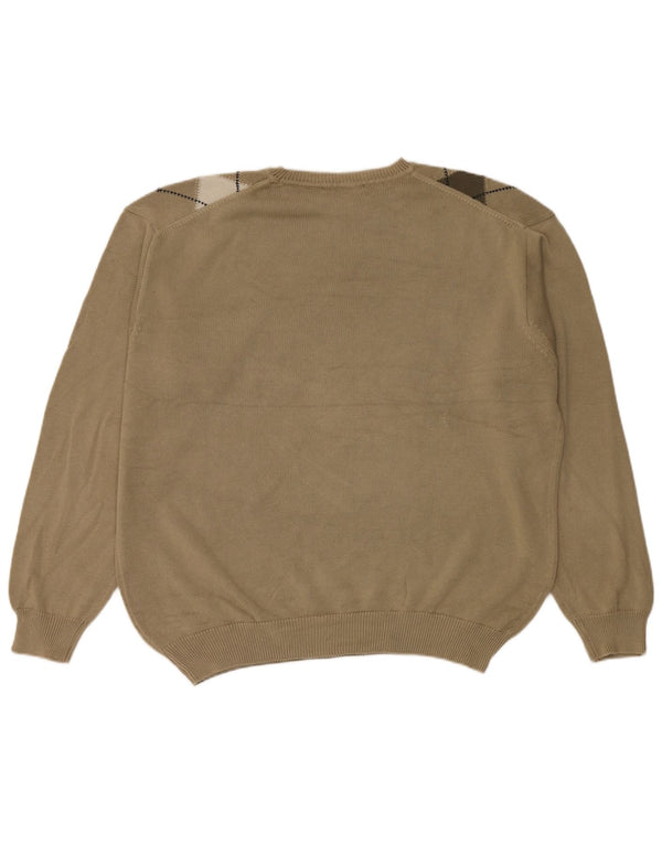 Burlington Herren-Pullover mit Rundhalsausschnitt, EU 54, XL, grünes Argyle/Diamantmuster
