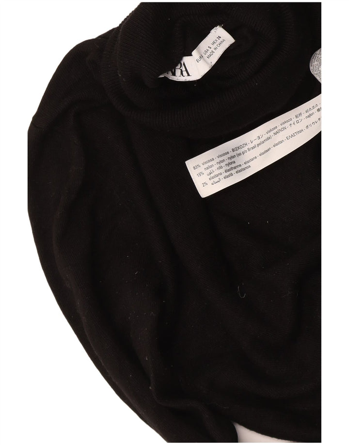 Zara Damen-Pullover mit Rollkragen, Gr. 10, Größe S, Schwarz, Viskose
