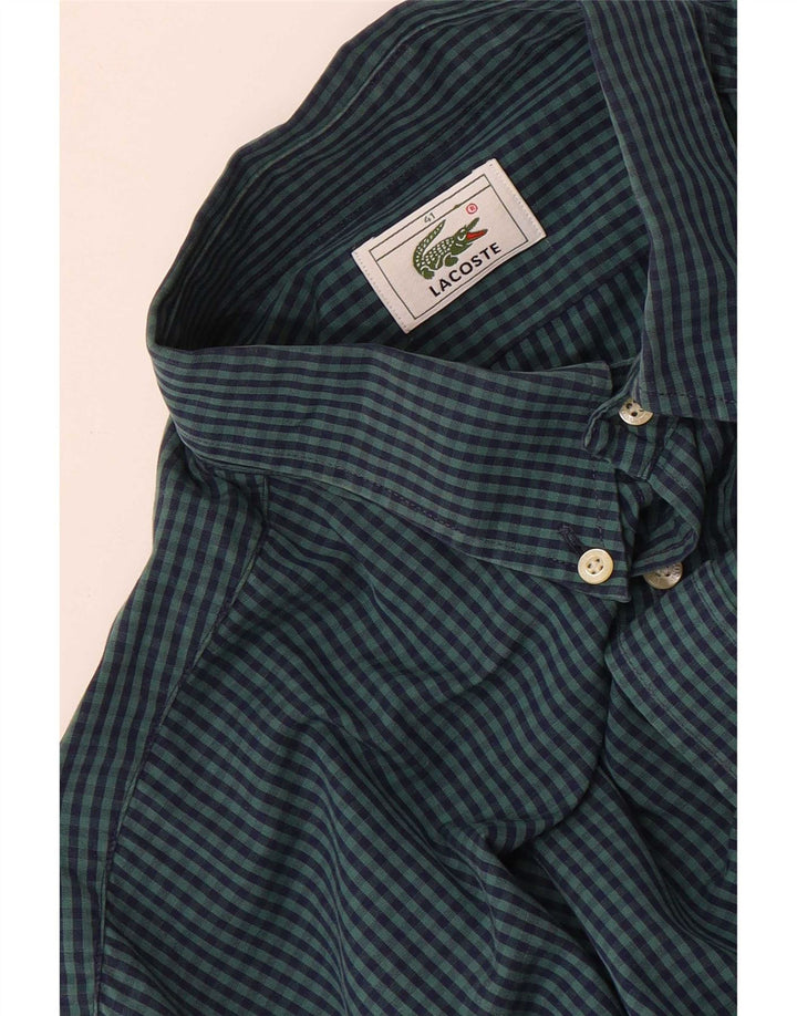 Lacoste Herrenhemd Größe 41 Großer grüner Gingham