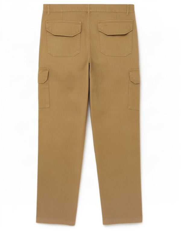 Vintage Herren Straight Cargo Hose IT 54 2XL W36 L35 Khaki Baumwolle
