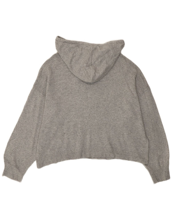 Tommy Hilfiger Damen-Pullover mit übergroßem Kapuzenpullover, UK 18, XL, graue Baumwolle