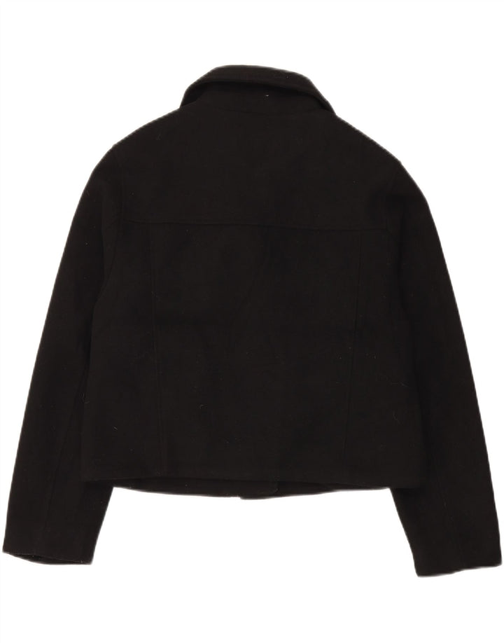 Zara Damen Crop Bomberjacke UK 38 Mittelschwarzes Polyester