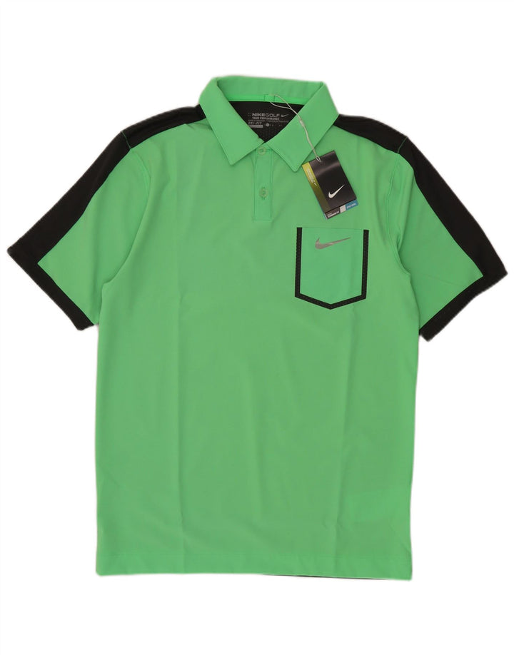 Nike Herren-Dri-Fit-Poloshirt, klein, grünes Farbblock-Polyester
