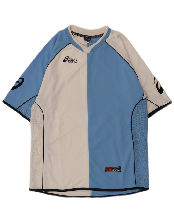 Asics Herren Grafik-T-Shirt-Oberteil Mittelweißes Colourblock-Polyester