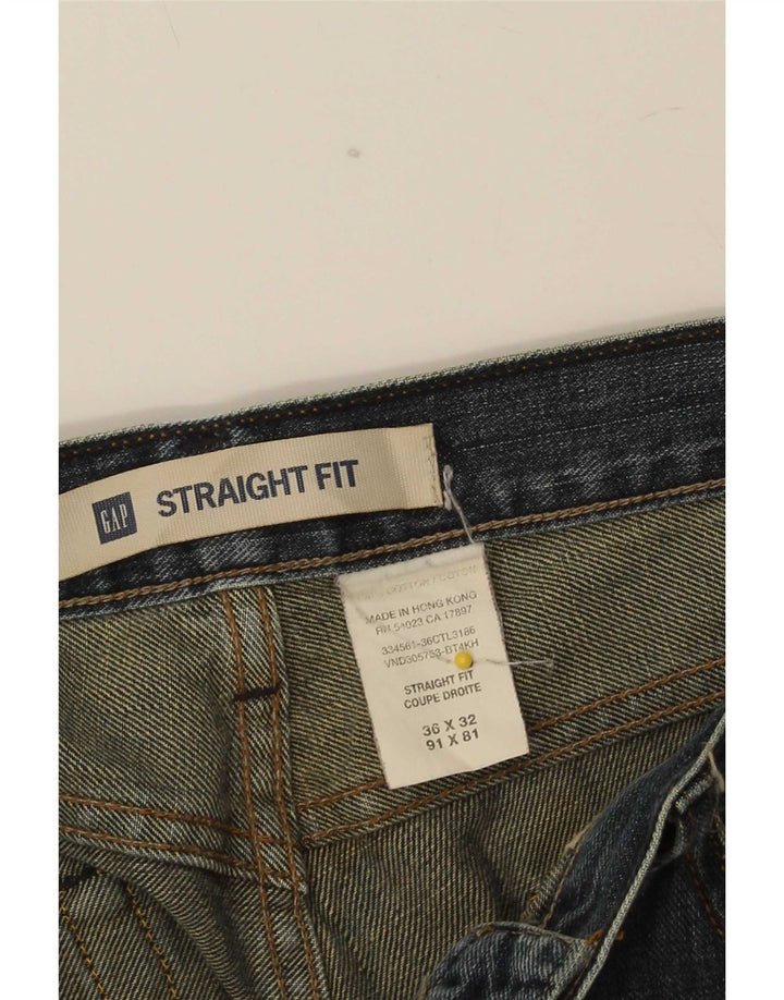 Gap Herren Straight Jeans W36 L32 Blaue Baumwolle