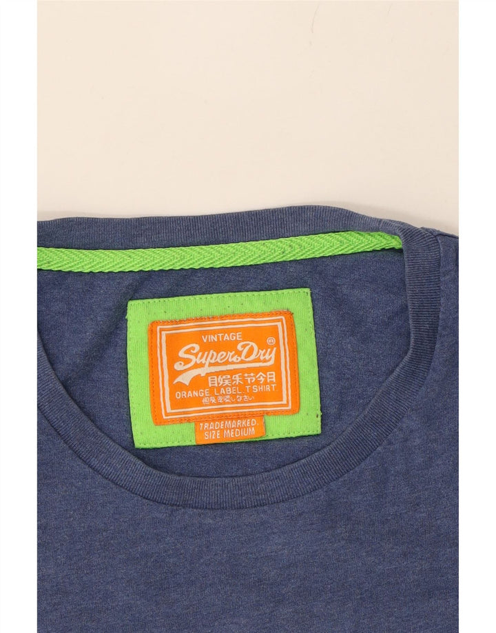 SUPERDRY Mens T-Shirt Top Medium Blue Cotton Vintage Superdry and Second-Hand Superdry from Messina Hembry 