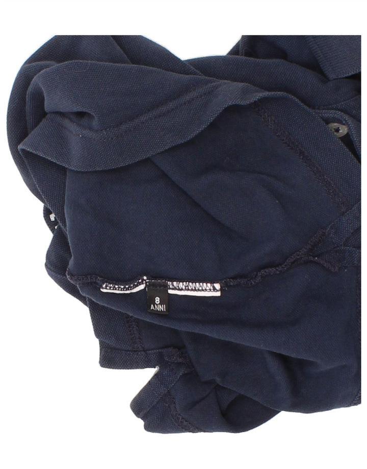 COLMAR Boys Graphic Polo Shirt 7-8 Years Navy Blue Vintage Colmar and Second-Hand Colmar from Messina Hembry 