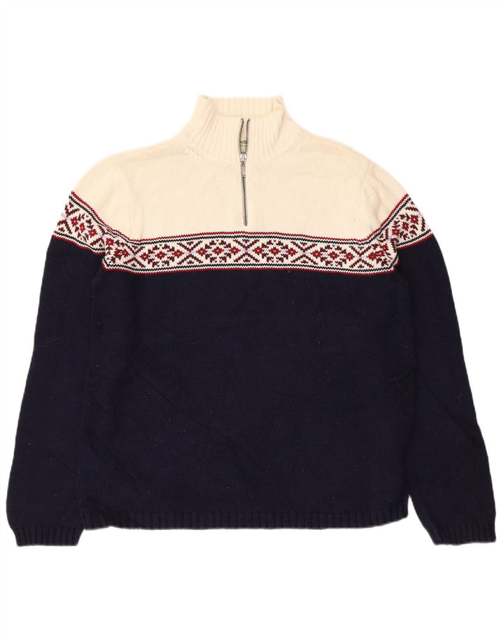 EDDIE BAUER Damen-Pullover mit Reißverschluss am Hals, Gr. 14, mittleres Marineblau