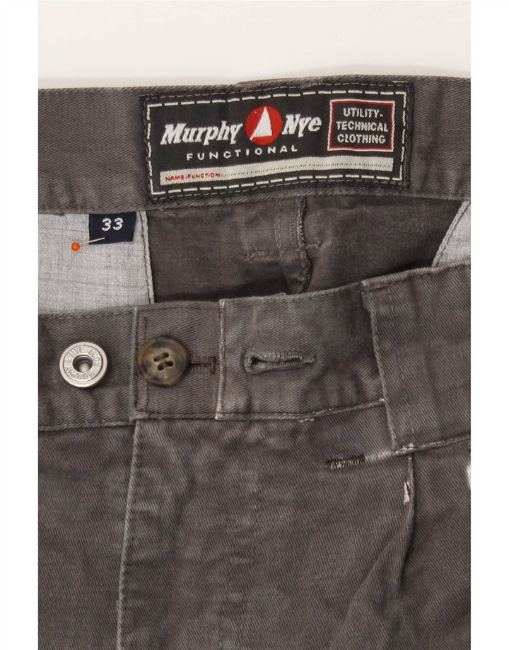 Murphy & Nye Gerade Herren-Cargohose W33 L28 Graue Baumwolle
