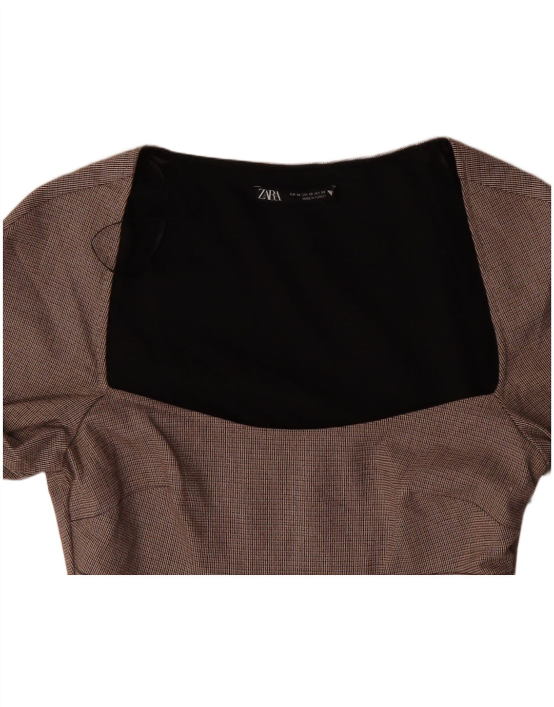 ZARA Damen Langarm-Etuikleid UK 6 XS Rot kariertes Polyester