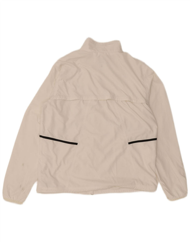 Nike Herren-Trainingsanzugoberteil, große Jacke aus weißem Polyester