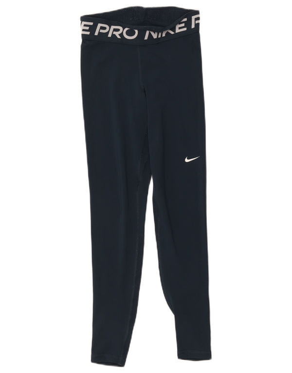 Nike Damen Dri Fit Graphic Leggings UK 6 XS Marineblau
