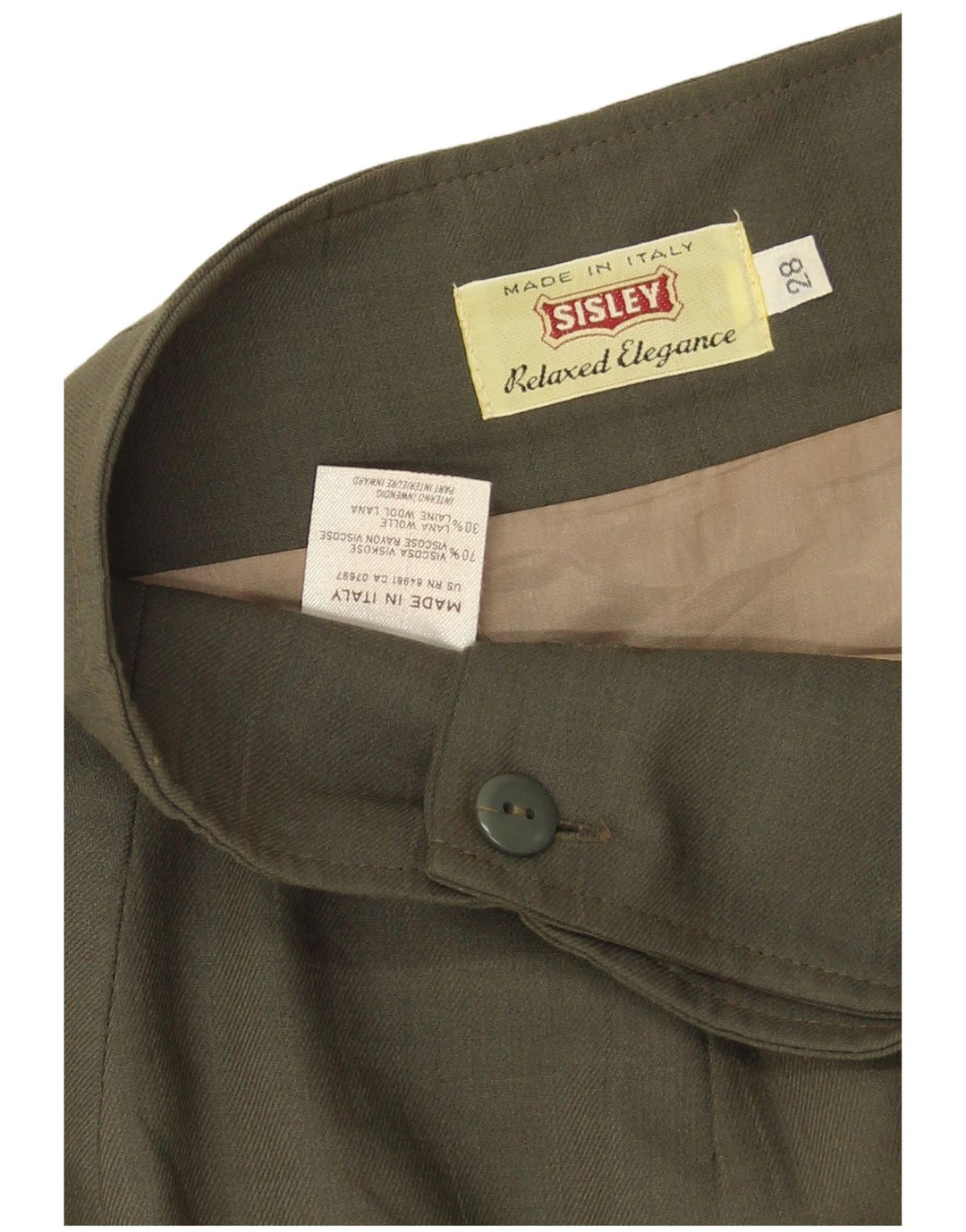 Sisley Damen Wickelrock W28 Medium Khaki Viscose