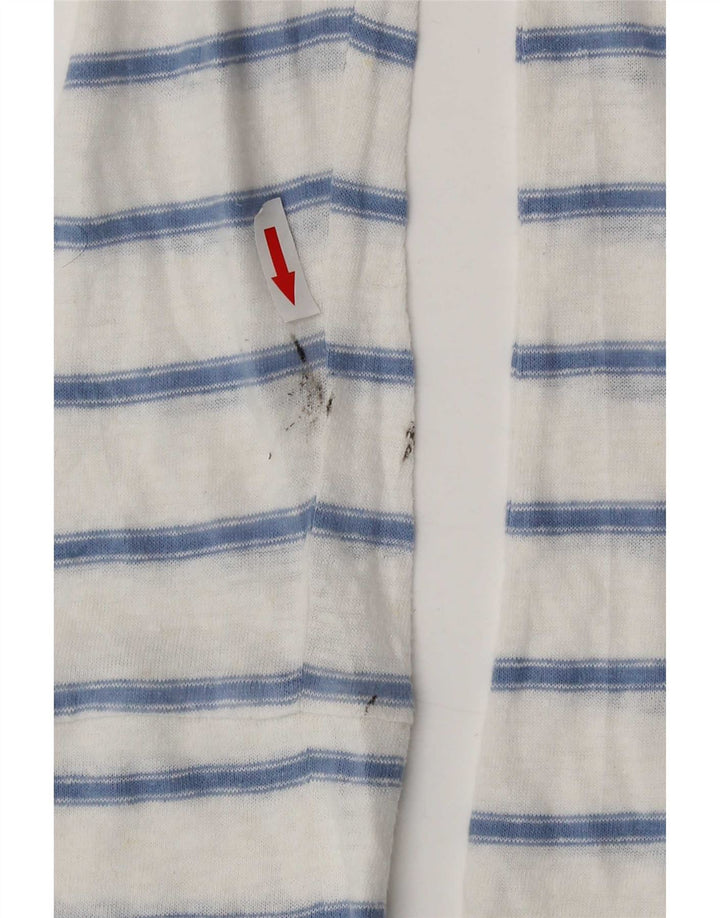 Marks & Spencer Damen-Blusenoberteil, UK-Größe 44, Mittelweiß, gestreift, Polyester
