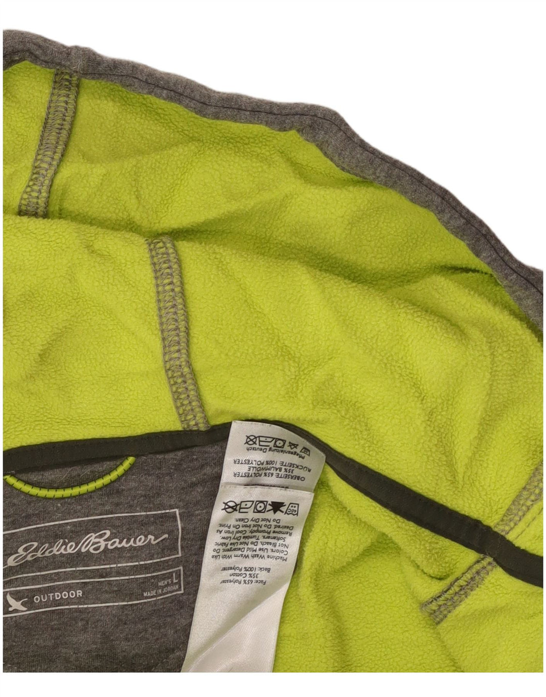 EDDIE BAUER Herren-Kapuzenpullover mit Reißverschluss, groß, grau, Polyester