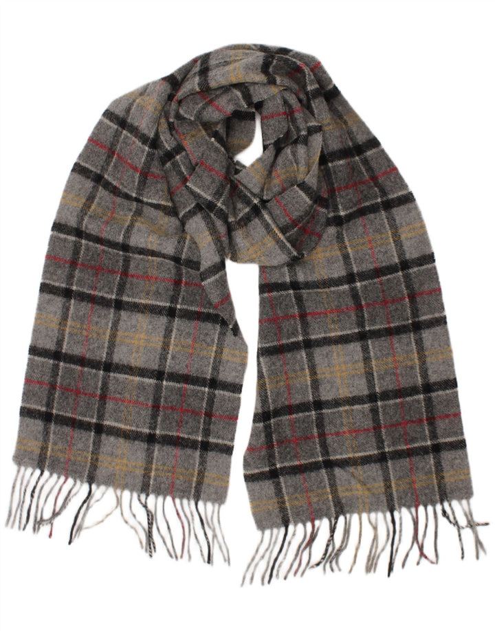 Barbour Herren-Rechteckschal, Einheitsgröße, grau kariertes Lammwoll-Klassiker