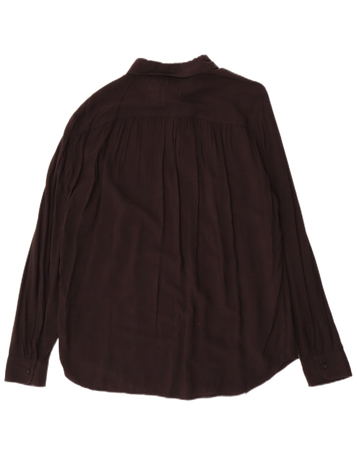 Benetton Damen-Hemdbluse in Übergröße, Gr. 46, Größe L, Schwarz, Viskose