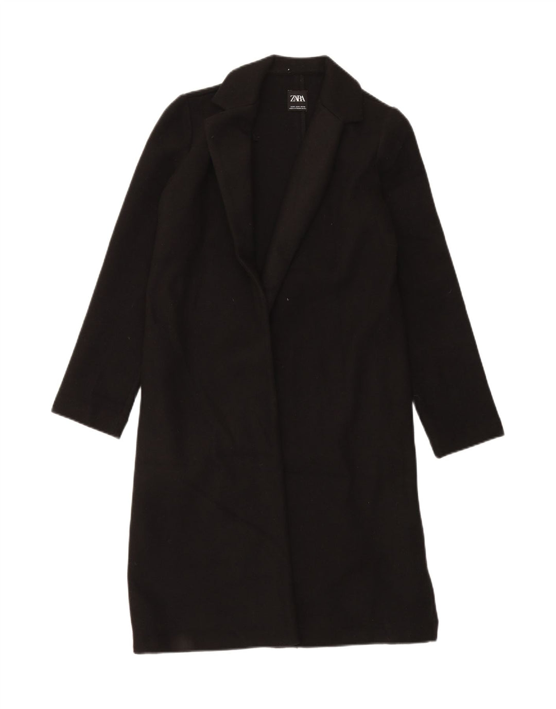 ZARA Womens Open Overcoat UK 10 Small Black Polyester Vintage Zara and Second-Hand Zara from Messina Hembry 