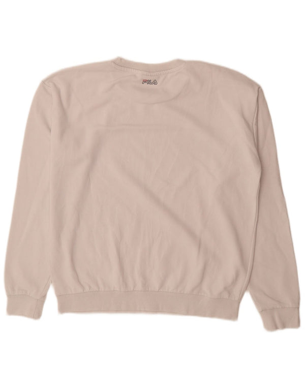 Fila Damen Grafik-Sweatshirt-Pullover UK 14 Mittelweiß