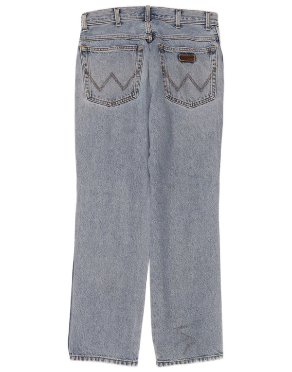 Wrangler Mens Regular Fit Straight Jeans W32 L30 Blue Cotton