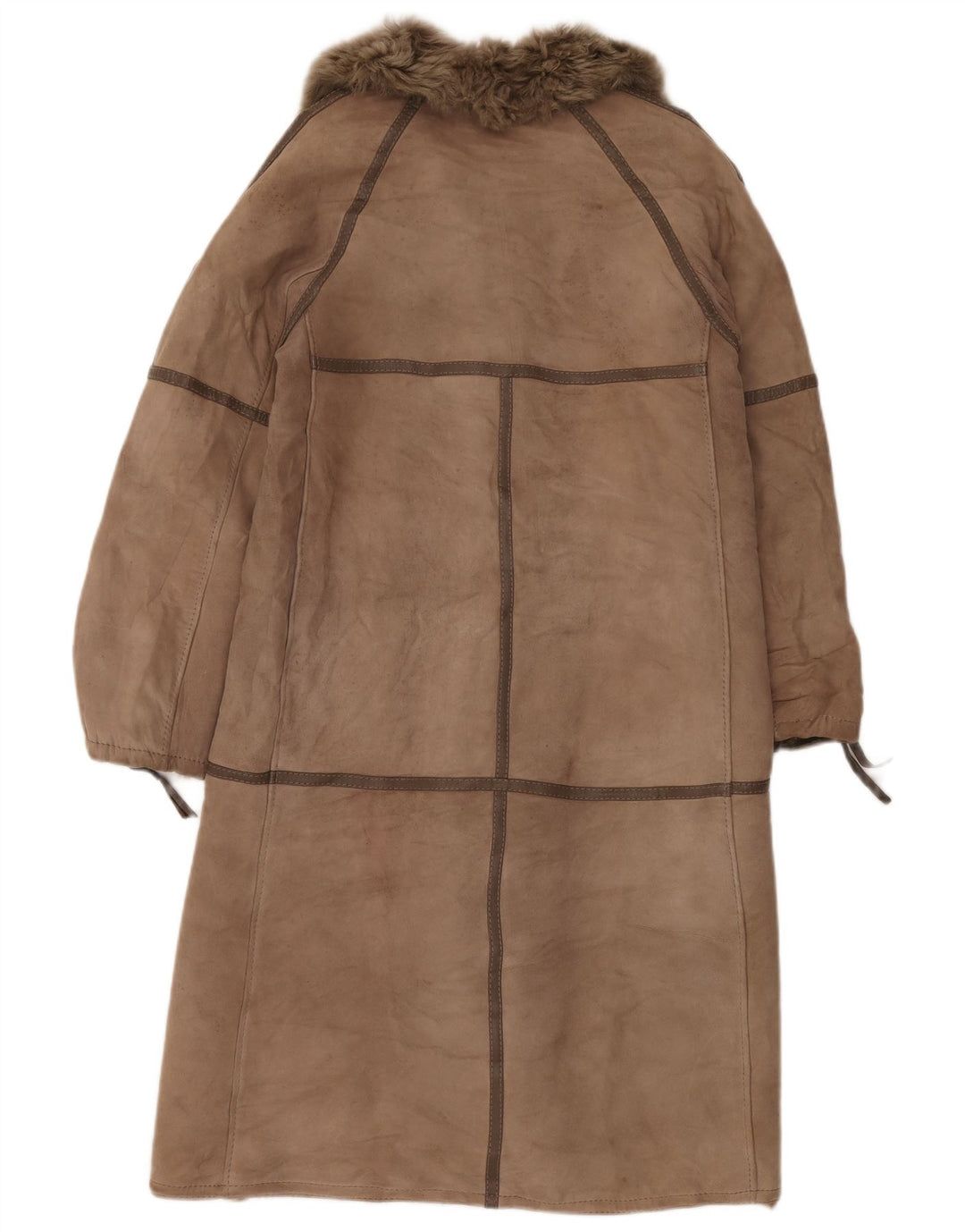 VINTAGE Damen Lammfellmantel UK 14 Medium Beige