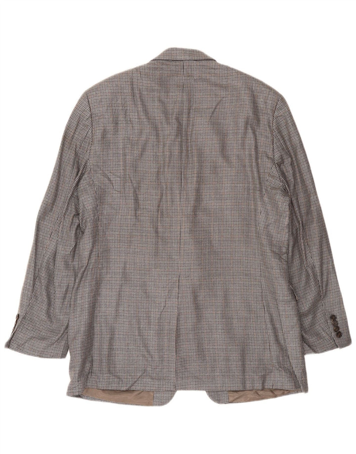 Ralph Lauren Herren-Blazer mit 2 Knöpfen, Gr. 42, groß, graue Hahnentritt-Seide