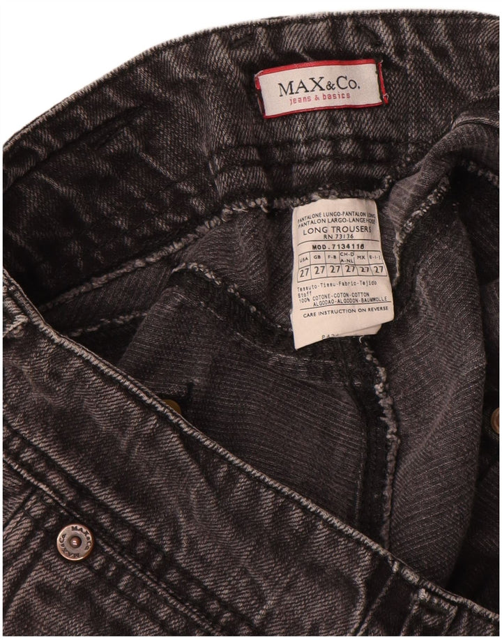 Max & Co. Damen Straight Jeans W27 L33 Graue Baumwolle