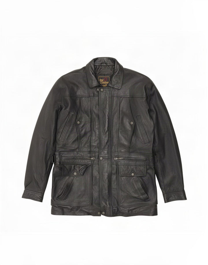 Vintage Herren Lederjacke UK 42 XL Schwarz