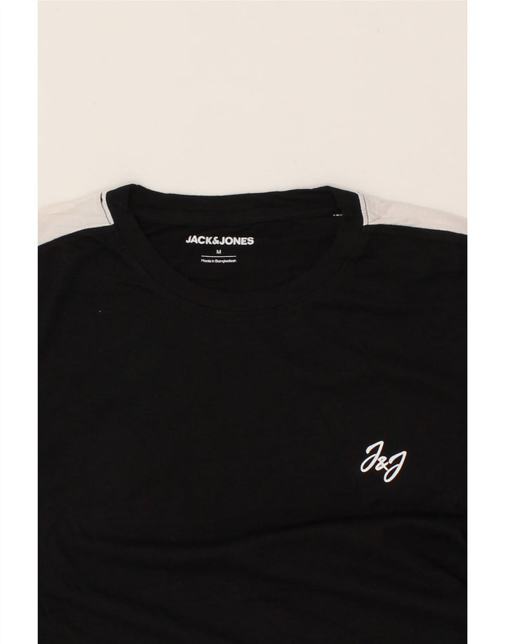 JACK & JONES Mens T-Shirt Top Medium Black Vintage Jack & Jones and Second-Hand Jack & Jones from Messina Hembry 
