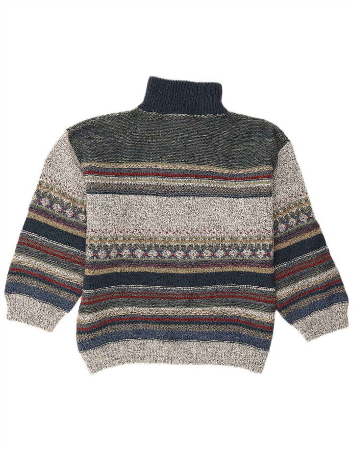 Angelo Litrico Herren-Pullover mit Reißverschluss am Hals, mittelgroß, mehrfarbig gestreift