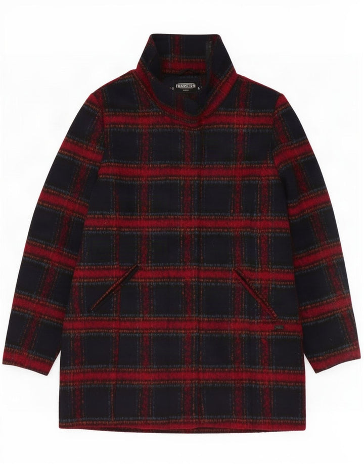 Paco Boutique Damenmantel UK 12 Medium Navy Blue Check Polyester