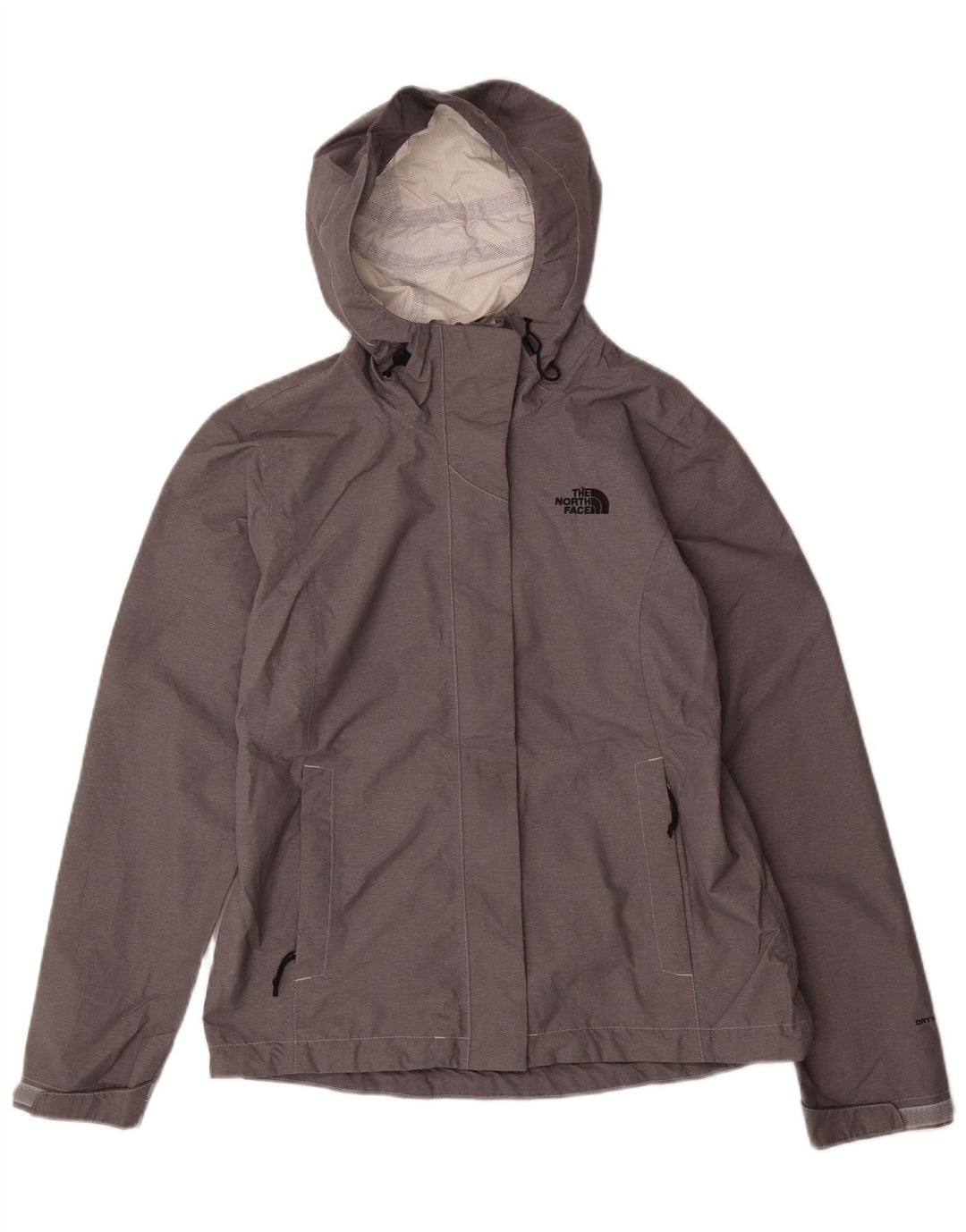 THE NORTH FACE Damen Dryvent Kapuzen-Regenjacke UK 10 Small Graues Nylon