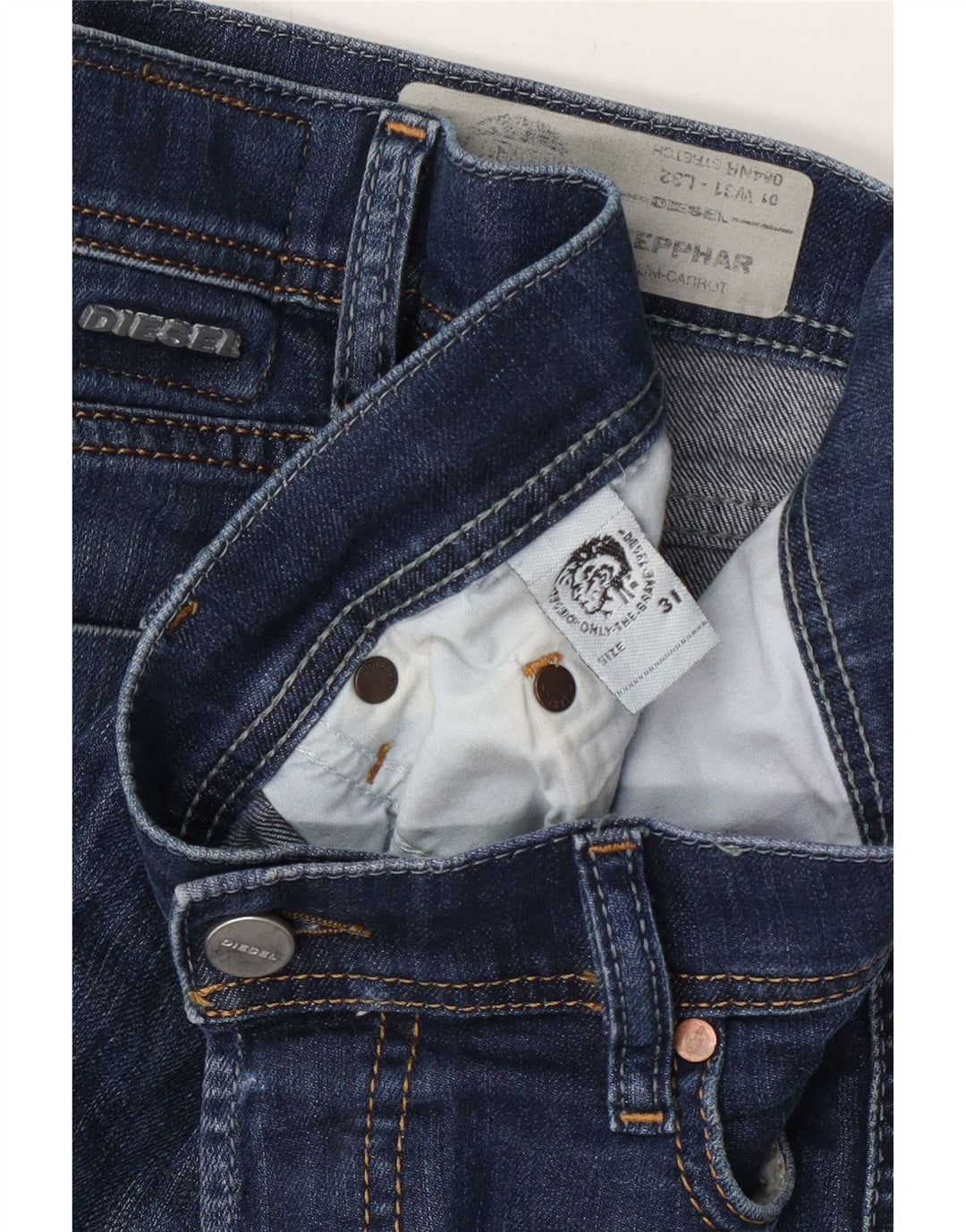 Diesel Herren Tepphar Regular Carrot Slim Jeans W31 L32 Blau