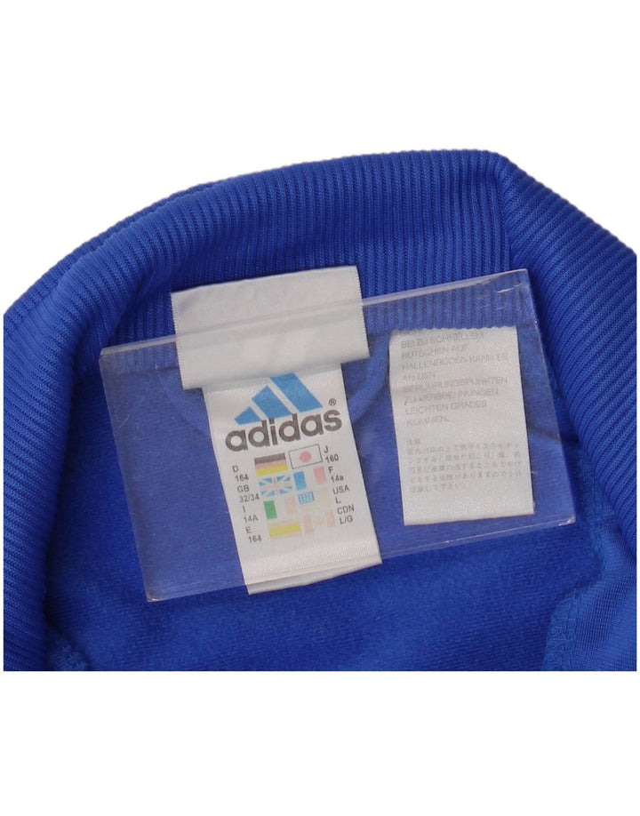 ADIDAS Jungen-Trainingsanzug, Top-Jacke, 13–14 Jahre, blaues Polyester