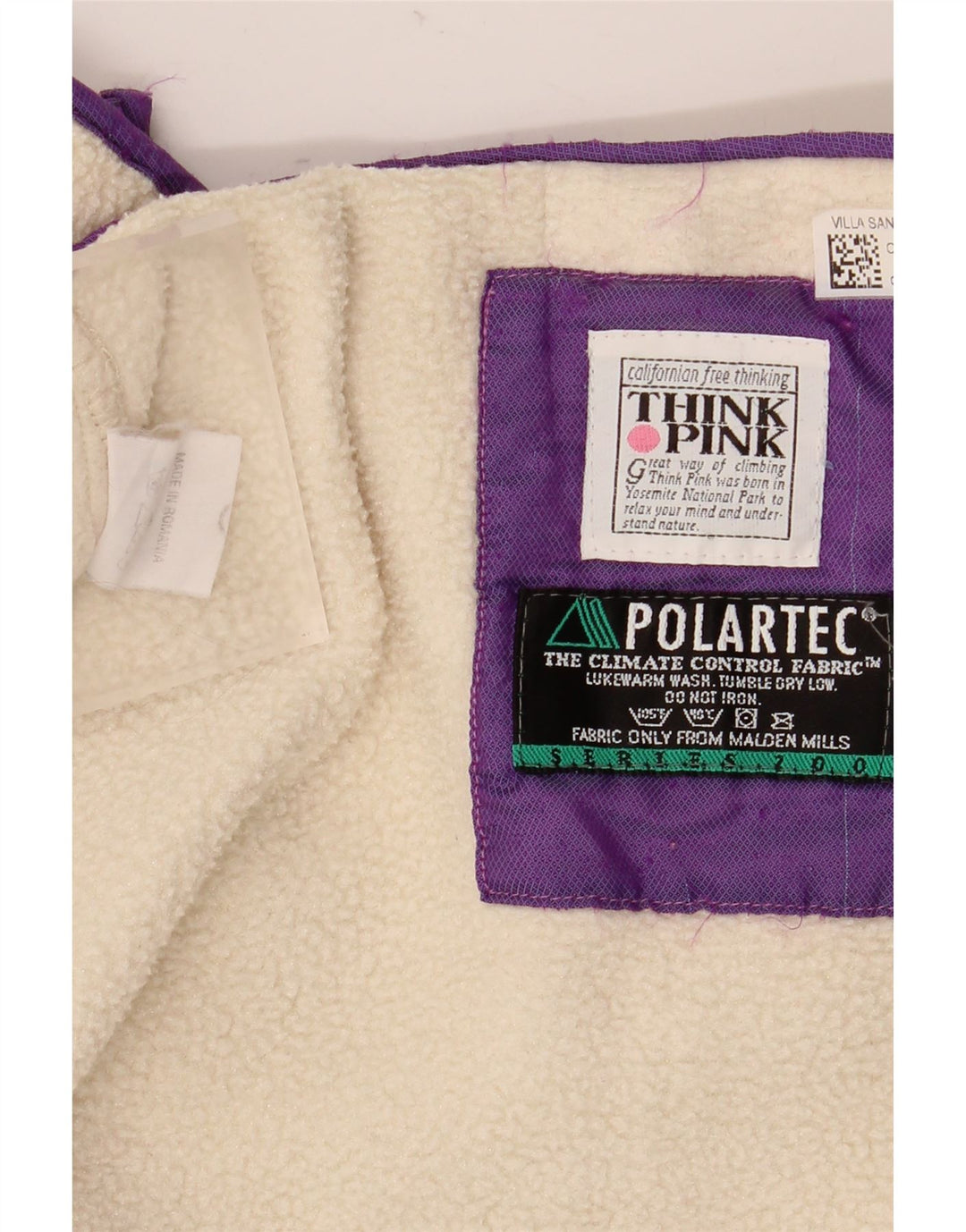 Think Pink – Übergroßer Fleece-Pullover mit Reißverschluss am Hals für Damen, UK 14, Mittel, gebrochenes Weiß