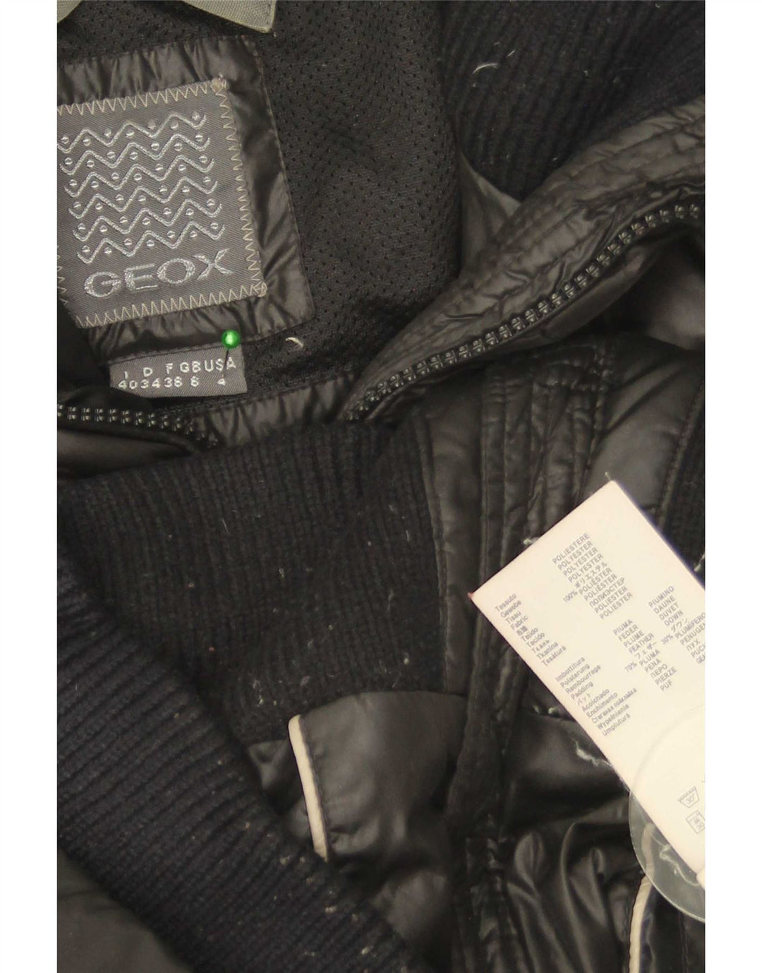 Geox Damen Wattierte Jacke UK 8 Small Schwarz Polyester