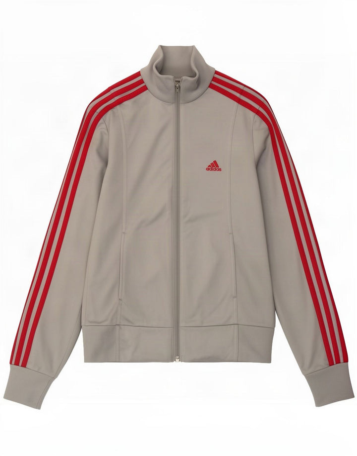 Adidas Damen Trainingsanzug Top Jacke UK 10 Small Grau Polyester