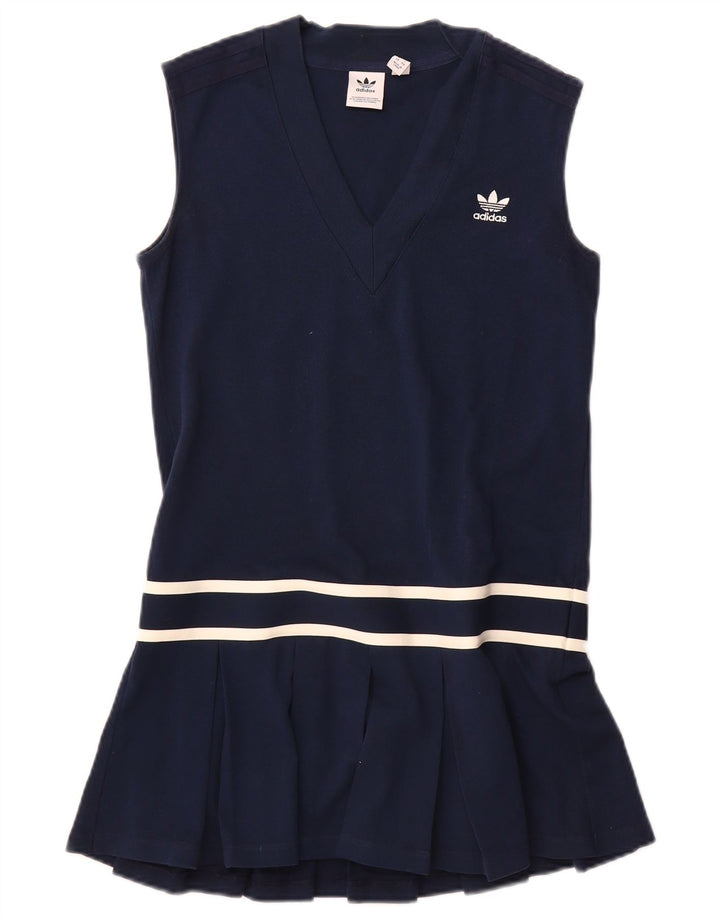 Adidas Damen Tenniskleid UK 8 Small Marineblau Polyester