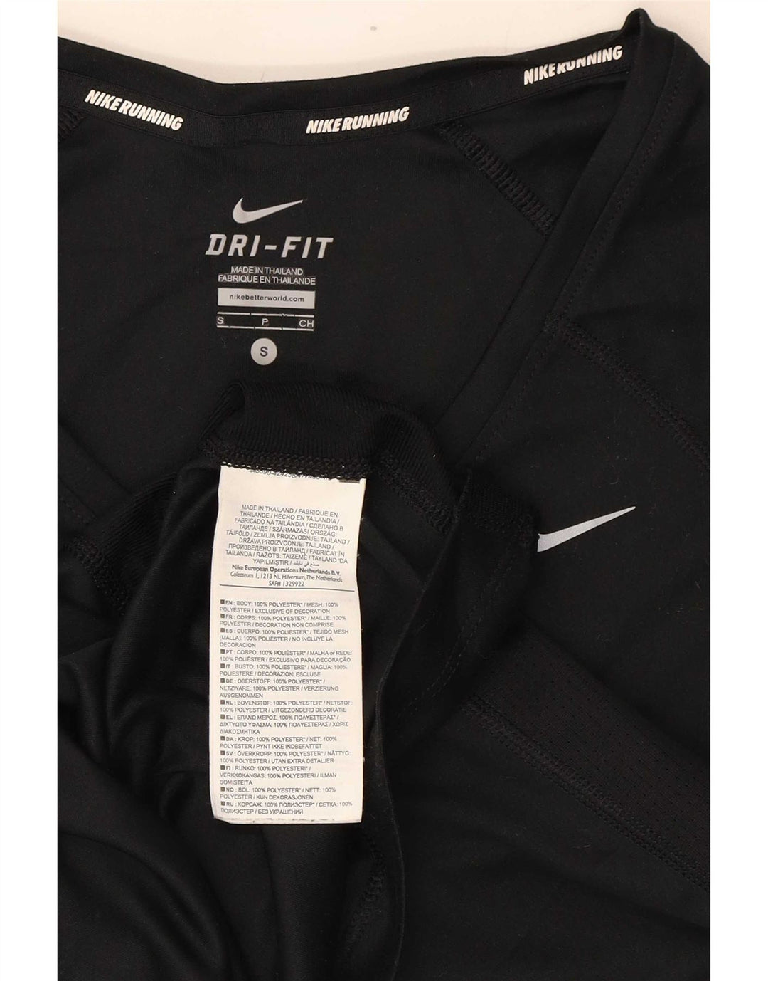 Nike Damen Dri Fit T-Shirt Top UK 8 Small Schwarz Polyester
