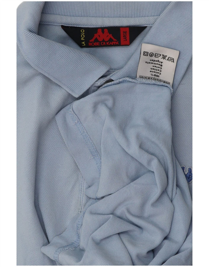 KAPPA Mens Polo Shirt Large Blue Cotton