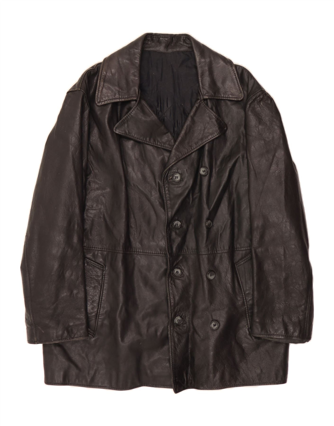 VINTAGE Mens Leather Jacket UK 38 Medium Black Leather Vintage Vintage and Second-Hand Vintage from Messina Hembry 