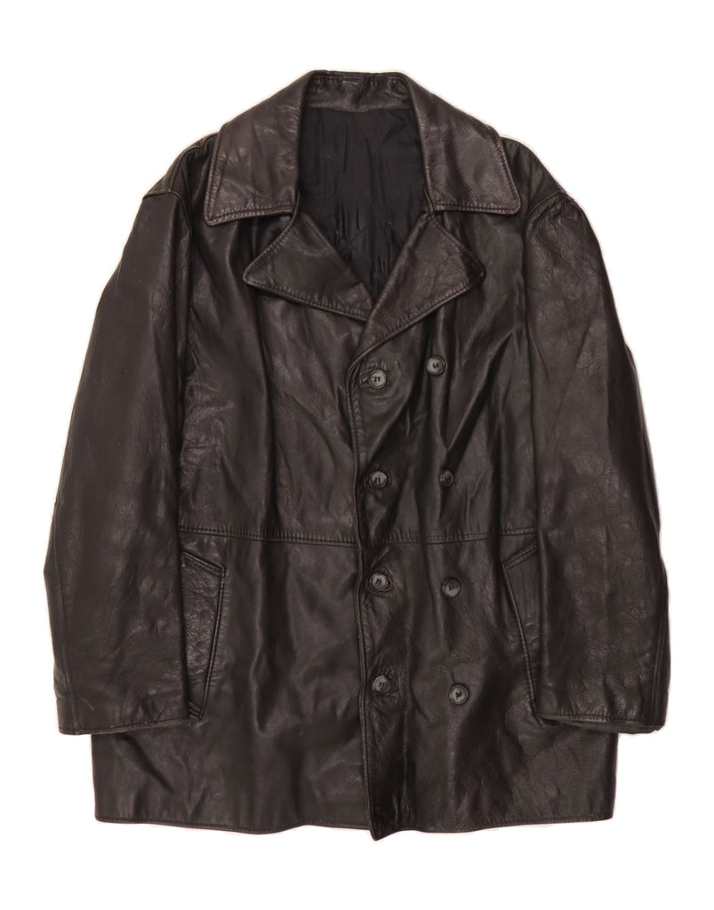 VINTAGE Mens Leather Jacket UK 38 Medium Black Leather Vintage Vintage and Second-Hand Vintage from Messina Hembry 